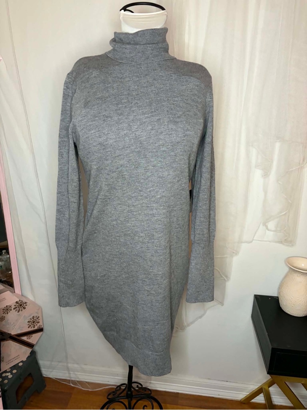 Express Gray Turtleneck Sweater Dress Medium
